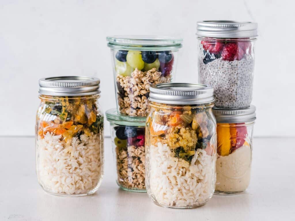 jars to store food for meal prep
